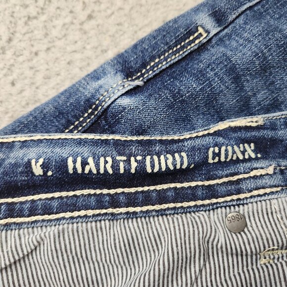 TK Axel Jeans Men's 40x30 Slim Boot Stretch Blue Denim Pants Medium Wash - Picture 15 of 16